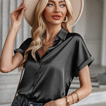 Satin Button Down Shirts- Zeagoo (Us Only)
