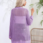 Zeagoo Women 2024 Lightweight Crochet Cardigan Long Sleeve Open Front Knit Sweater Summer Kimono Cover Up with Pockets