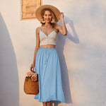 Zeagoo Skirt Long Elegant Skirts High Waist Maxi Skirt (DE Only)