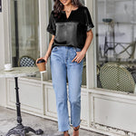 Satin Silk Blouse Tops - Zeagoo (Us Only)