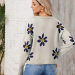 Zeagoo Women's Crew Neck Cropped Sweater Long Sleeve Knit Tops