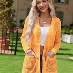 Zeagoo Women 2024 Lightweight Crochet Cardigan Long Sleeve Open Front Knit Sweater Summer Kimono Cover Up with Pockets