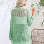 Zeagoo Women 2024 Lightweight Crochet Cardigan Long Sleeve Open Front Knit Sweater Summer Kimono Cover Up with Pockets