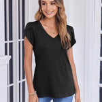 Zeagoo Shirts Casual Short Sleeve Tees Dressy Casual Patel Blouses