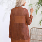 Zeagoo Women 2024 Lightweight Crochet Cardigan Long Sleeve Open Front Knit Sweater Summer Kimono Cover Up with Pockets