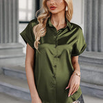 Satin Button Down Shirts- Zeagoo (Us Only)