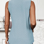 Zeagoo Sleeveless Eyelet Shirts High Neck Top