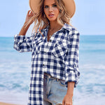 Long/Roll Up Sleeve Cotton Plaid Shirts - Zeagoo (Us Only)