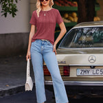 Zeagoo T-Shirt Short Sleeve Tops Casual Crew Neck Blouse (DE Only)