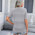 Zeagoo Short Sleeve Crochet Cardigan Button up Bolero Shrug Sweater