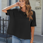 Zeagoo Women Short Sleeve T Shirts Round Neck Oversized Tee