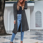 Hooded Long Cardigans Maxi Cardigan with Hood Open Front Lightweight Duster Coat with Pocket - Zeagoo (Us Only)