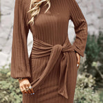 Zeagoo Women's Casual Knit Dress Long Sleeve Bodycon Dress