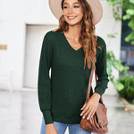 Zeagoo Long Sleeve Shirts for Women V Neck Casual Sweaters