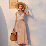 Zeagoo Skirt Long Elegant Skirts High Waist Maxi Skirt (DE Only)