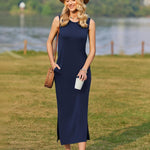 Zeagoo Maxi Dresses Summer Dress Sleeveless Beach Dress (DE Only)