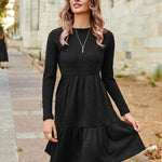 Zeagoo Women's Autumn Dress Long Sleeve Round Neck Knitted Dress