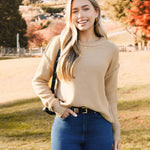 Zeagoo Women's Crew Neck Cropped Sweater Long Sleeve Knit Tops
