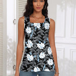 Zeagoo Tank Tops Square Neck Loose Fit Side Split Flowy Shirts
