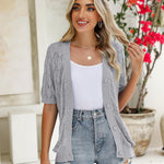 Zeagoo Short Sleeve Crochet Cardigan