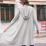 Hooded Long Cardigans Maxi Cardigan with Hood Open Front Lightweight Duster Coat with Pocket - Zeagoo (Us Only)