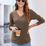 Zeagoo Long Sleeve Shirts for Women V Neck Casual Sweaters