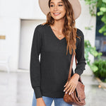 Zeagoo Long Sleeve Shirts for Women V Neck Casual Sweaters