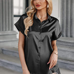 Satin Button Down Shirts- Zeagoo (Us Only)
