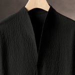 Summer Thin Ice Silk Short Sleeve V-Neck Cardigan Drawstring Pants Two-Piece Set