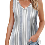 Zeagoo Pleated Tank Tops Loose Fit V Neck Sleeveless Tops