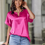 Satin Silk Blouse Tops - Zeagoo (Us Only)