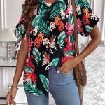 Zeagoo Short Sleeve Casual Roll-Up Cuffed Tops