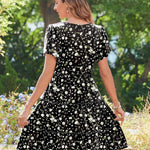 Zeagoo Summer Tiered Mini Dress with Pockets Ruffle Sleeve Dress