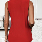 Zeagoo Sleeveless Eyelet Shirts High Neck Top