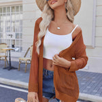 Zeagoo Women 2024 Lightweight Crochet Cardigan Long Sleeve Open Front Knit Sweater Summer Kimono Cover Up with Pockets