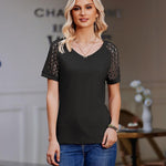 Zeagoo Women's Blouse Short Sleeve Lace Top (DE Only)