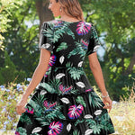 Zeagoo Summer Tiered Mini Dress with Pockets Ruffle Sleeve Dress