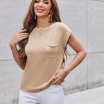 Zeagoo Sleeveless Cape Sleeve Knit Ribbed Tank Tops