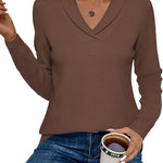 Zeagoo Sweaters for Women Long Sleeve Shirts V Neck Knit Pullover