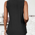 Zeagoo Sleeveless Eyelet Shirts High Neck Top