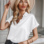Satin Button Down Shirts- Zeagoo (Us Only)