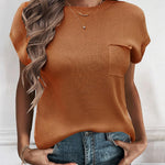 Zeagoo Sleeveless Cape Sleeve Knit Ribbed Tank Tops
