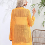 Zeagoo Women 2024 Lightweight Crochet Cardigan Long Sleeve Open Front Knit Sweater Summer Kimono Cover Up with Pockets