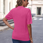 Zeagoo Women Short Sleeve Sweater Pullover Polo Tops