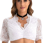 Zeagoo Dirndl Blouse Women's Lace Short Sleeve Blouse (DE Only)