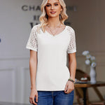 Zeagoo Women's Blouse Short Sleeve Lace Top (DE Only)