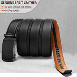 KZZ Mens Belt Leather Ratchet Easy Release Belt Dress and Casual Adjustable Belts