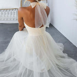 Fairy Vibes Tulle Gathered Detail Halter Maxi Dress