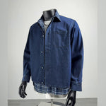 Fake Two-piece Plaid Patchwork Shirt
