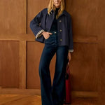 Women's Checked-Lining Short Trench Jacket